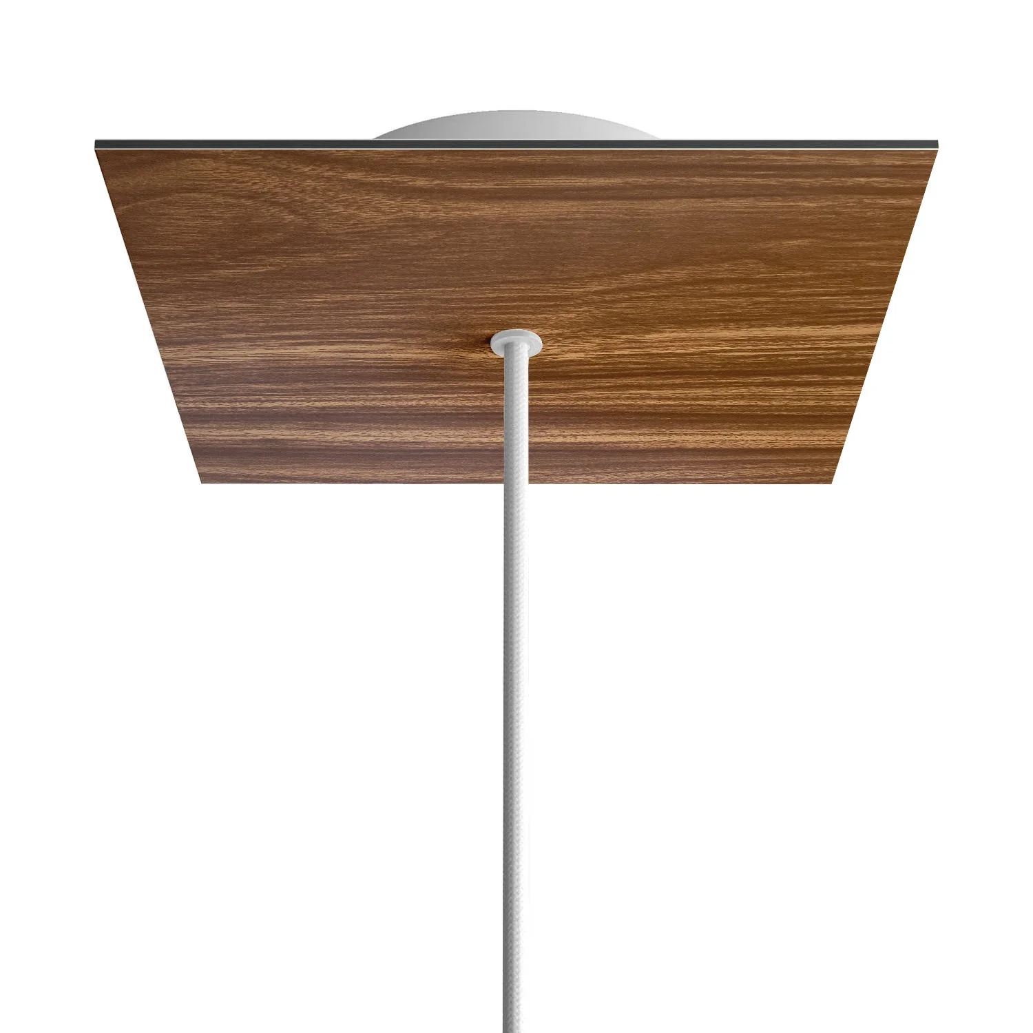 Quadratischer Baldachin Rose-One, 200 mm mit 1 Loch und 4 seitlichen Löchern – Holz