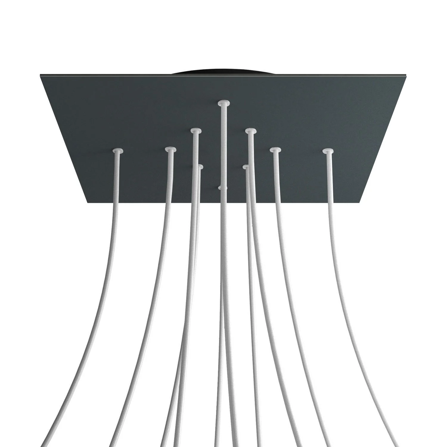 Lampenbaldachin XXL Rose-One quadratisch, 400 mm mit 10 Löchern und 4 seitlichen Löchern – Anthrazit - Image 8