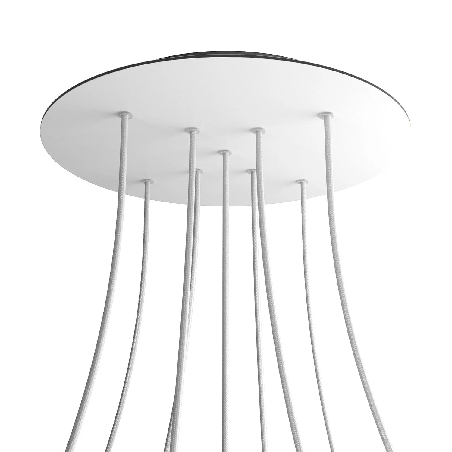 Rose-One XXL Baldachin rund, Durchmesser 400 mm mit 9 X-förmig angeordneten und 4 seitlichen Löchern – Mattweiß - Image 8