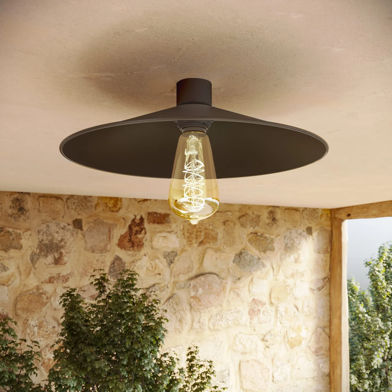 Schwarze Deckenleuchte mit Metallschirm Swing – Wasserdicht IP44 – IO - Image 3
