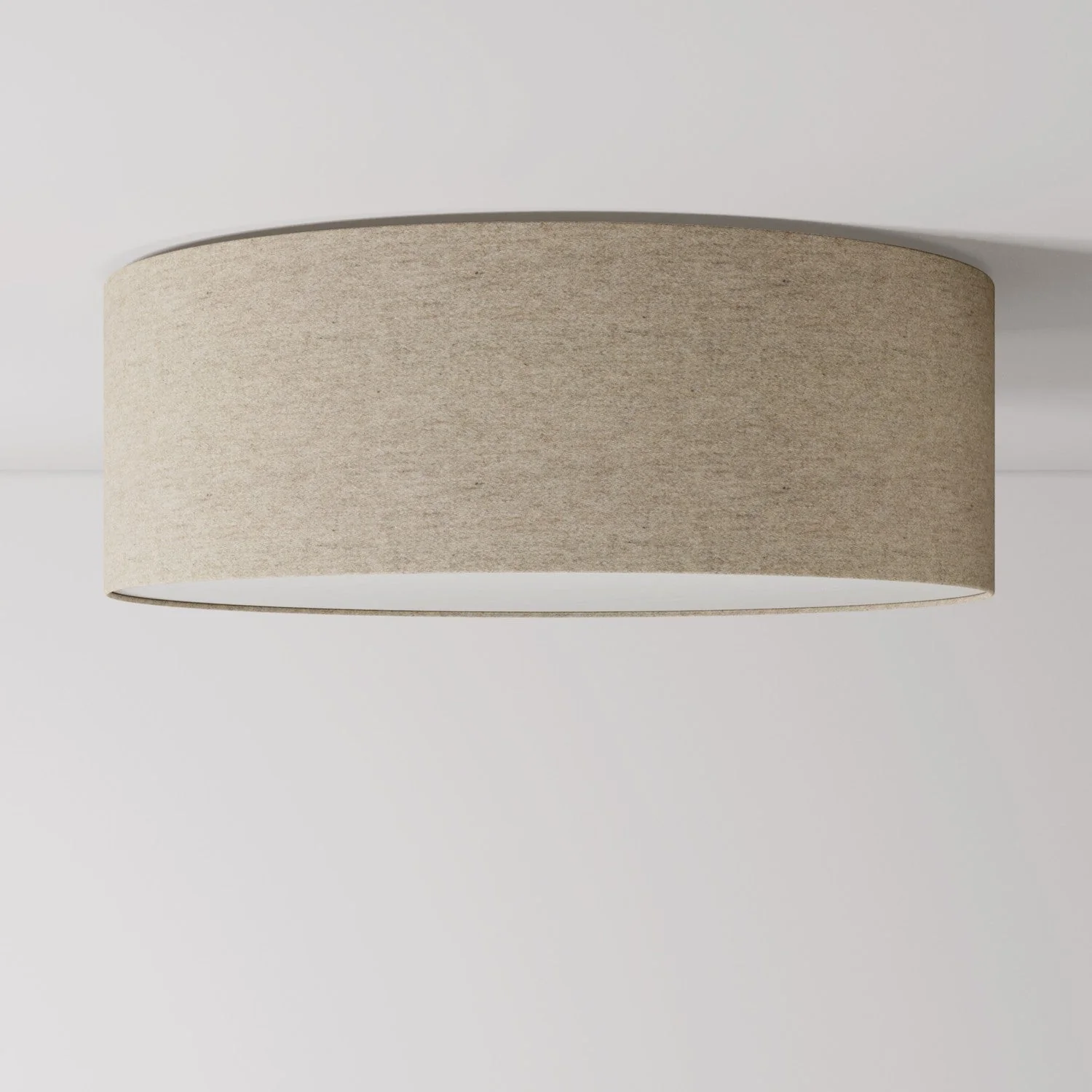 Große Deckenleuchte aus Stoff – Made in Italy – Beige Wolle