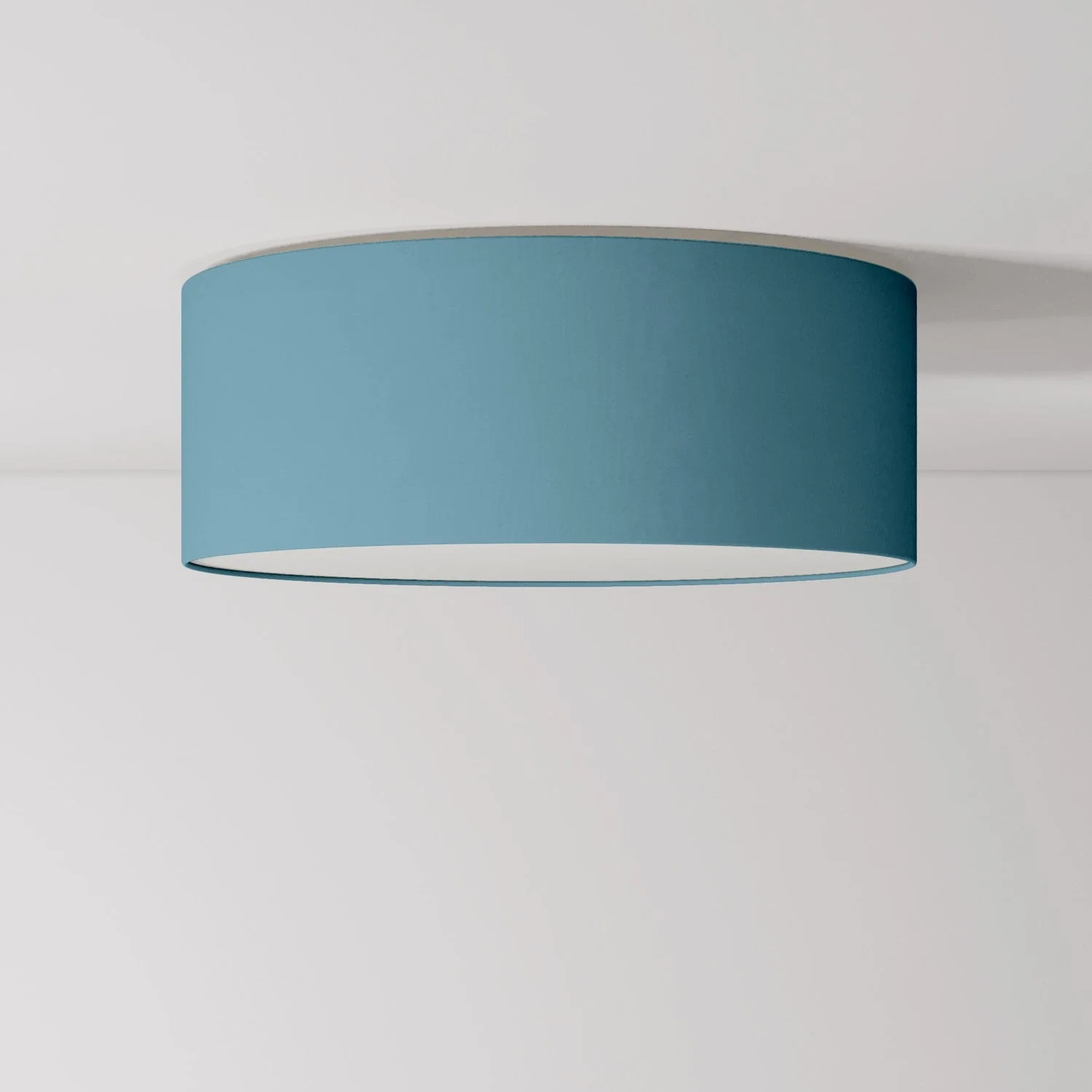 Deckenleuchte aus Stoff Medium Slim – Made in Italy – Stoff Hellblau