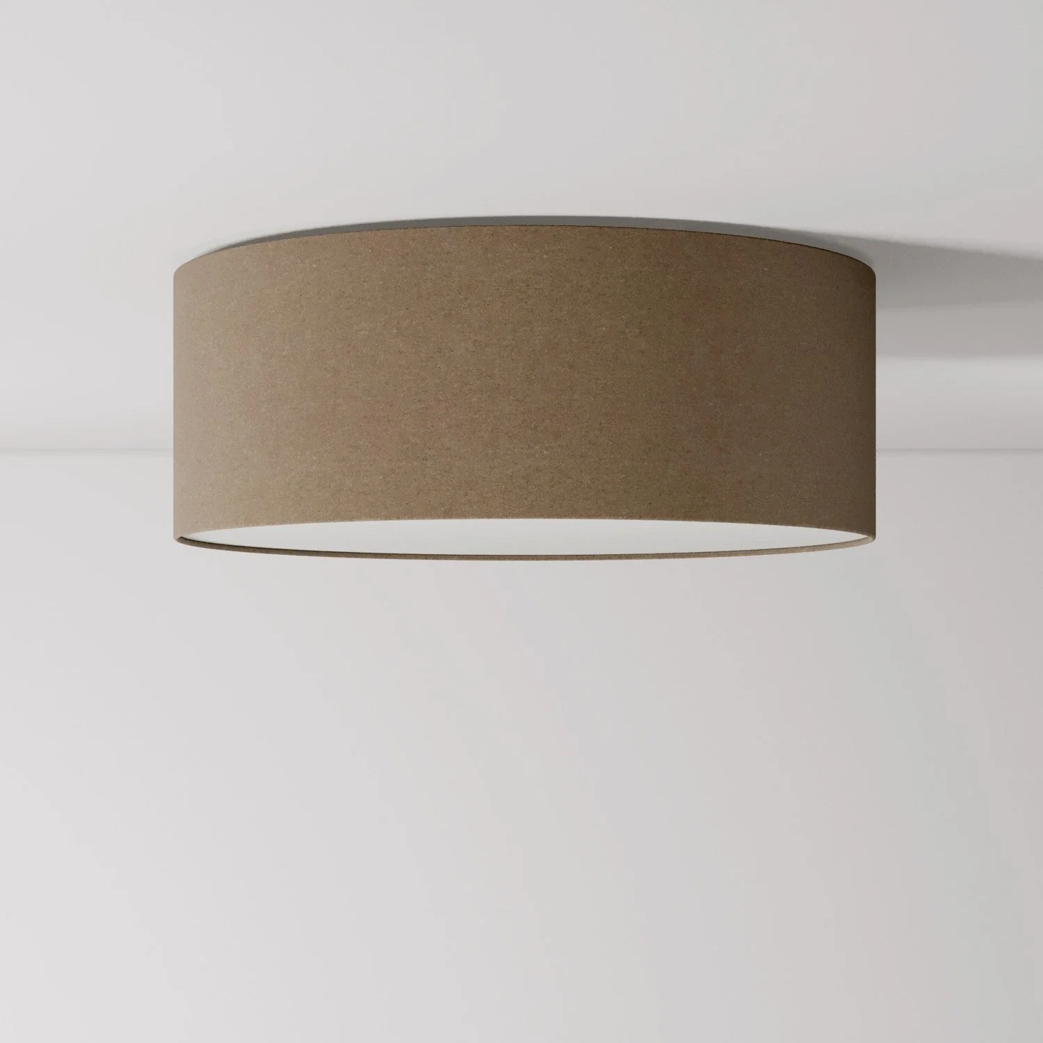 Deckenleuchte aus Stoff Medium Slim – Made in Italy – braune Wolle