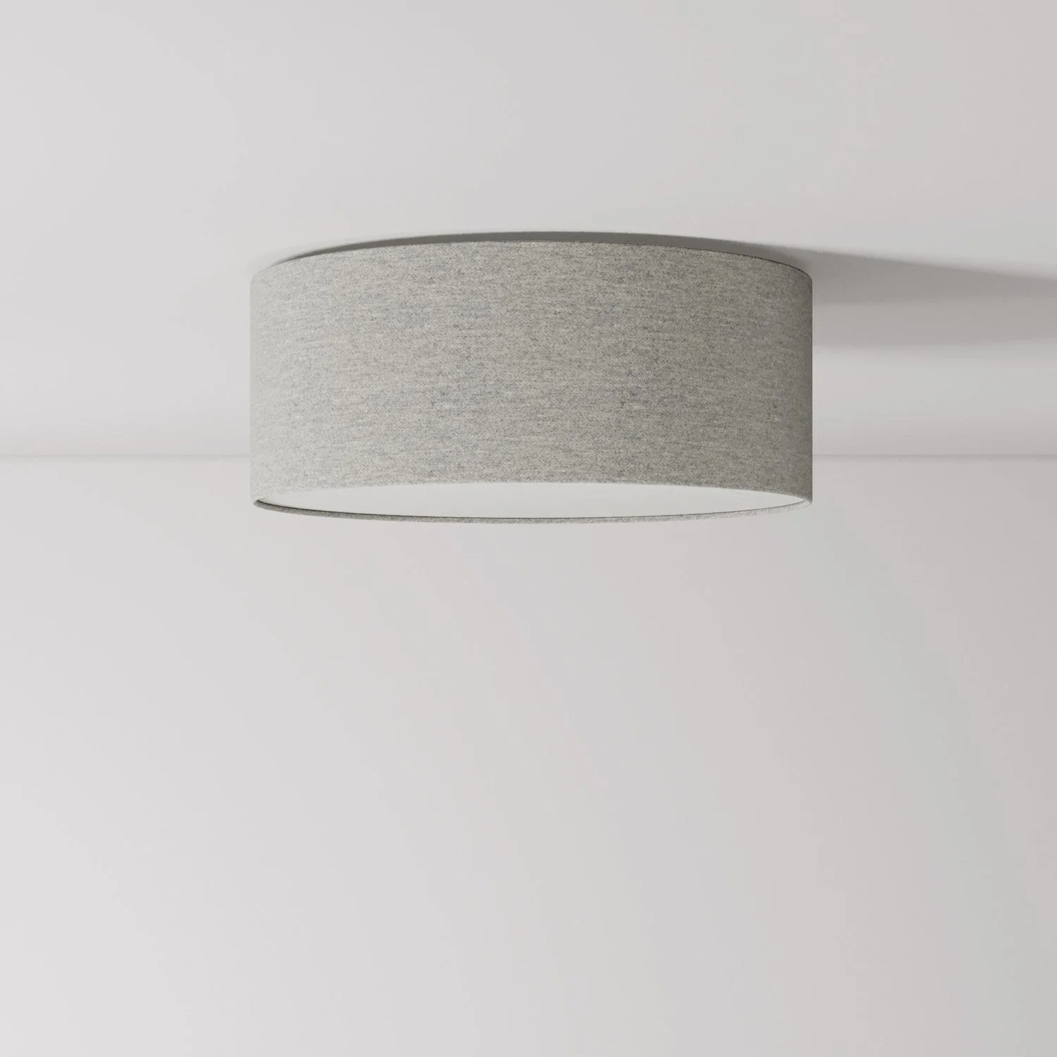 Stoff-Deckenleuchte Small - Made in Italy - Hellgraue Wolle