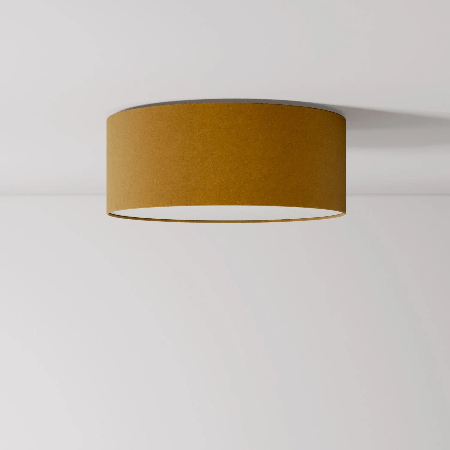 Stoffdeckenleuchte Small – Made in Italy – Senfgelbe Wolle