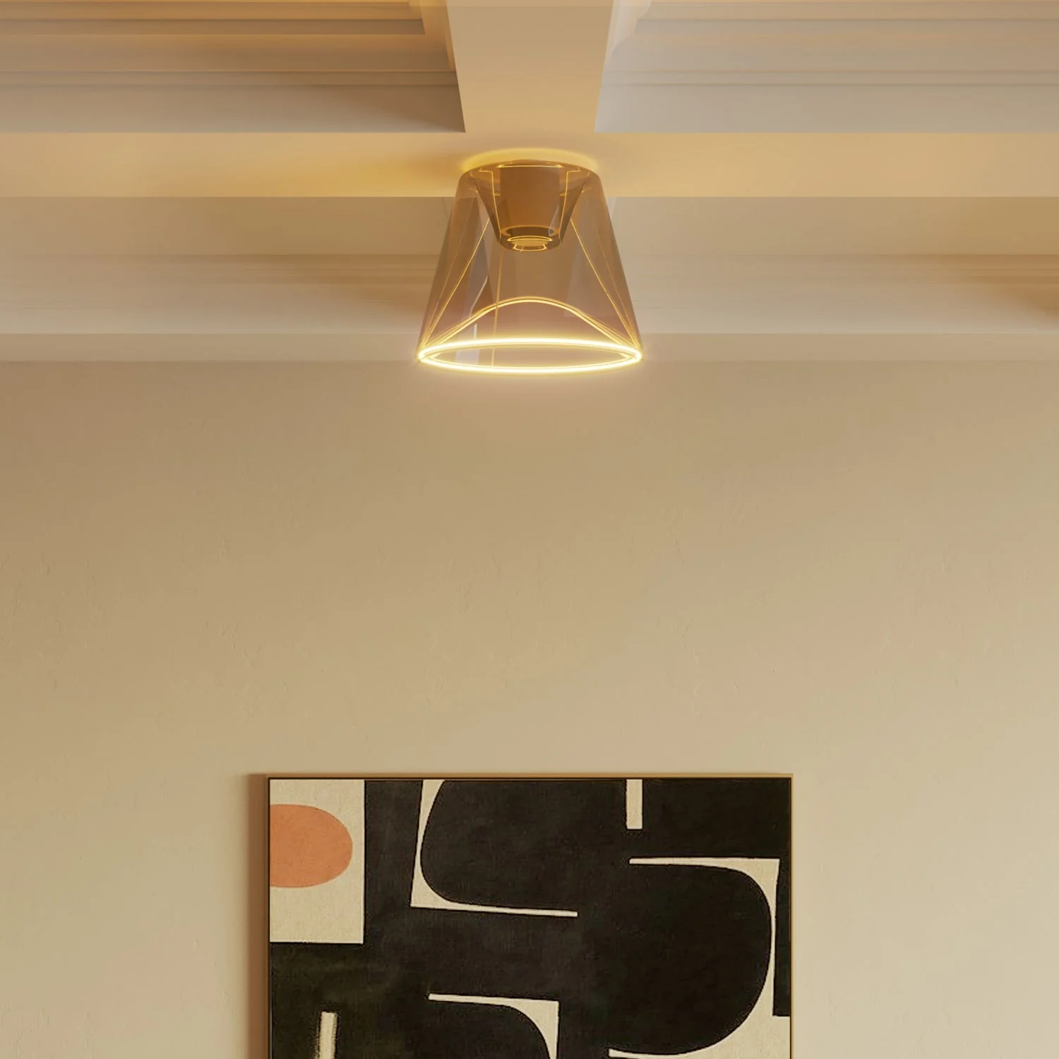 Design-Deckenleuchte mit Ghost-Glühbirne in smoky Kegelform - Weiß - Image 2