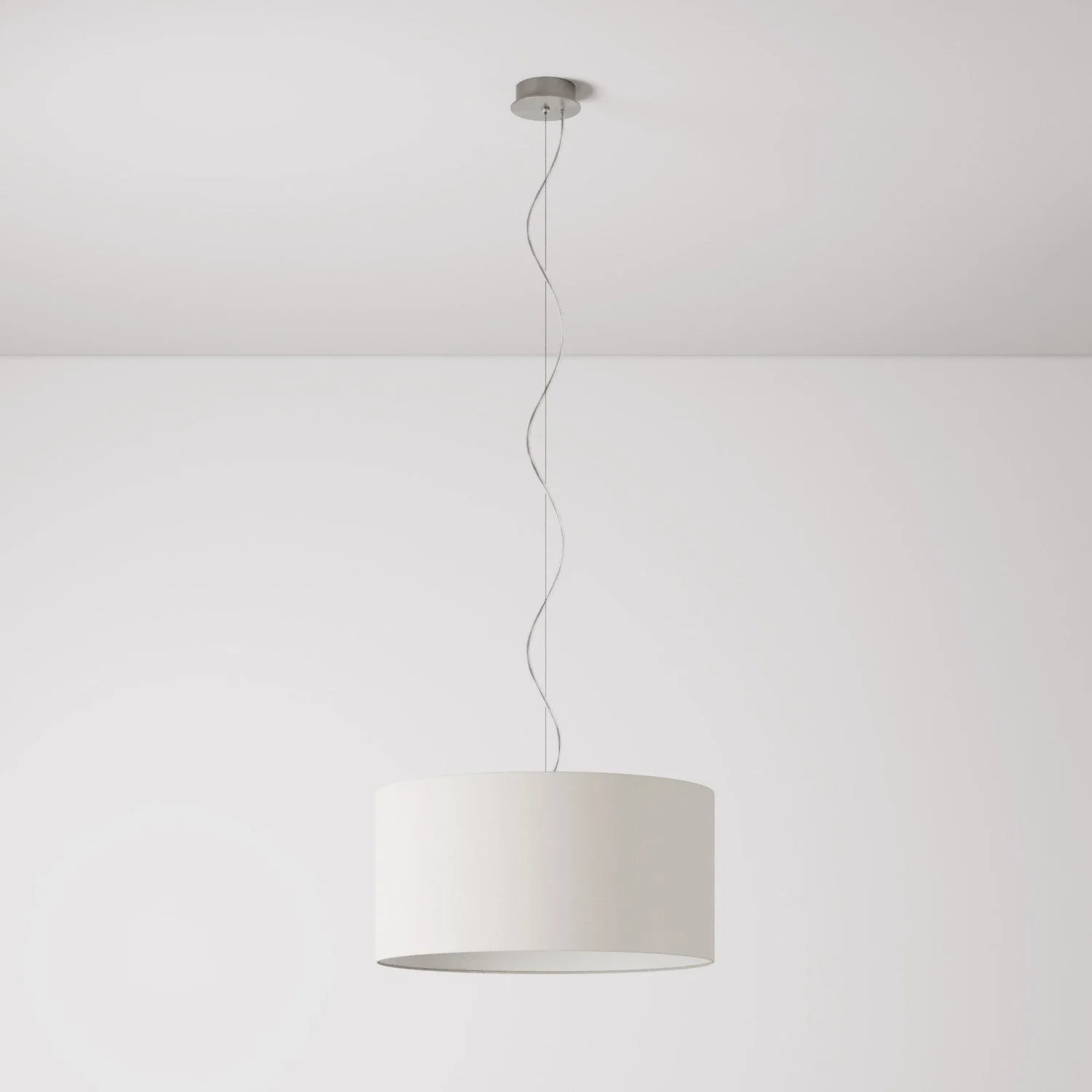 Pendelleuchte mit mittlerem Zylinder-Lampenschirm Arenal Sand – Made in Italy