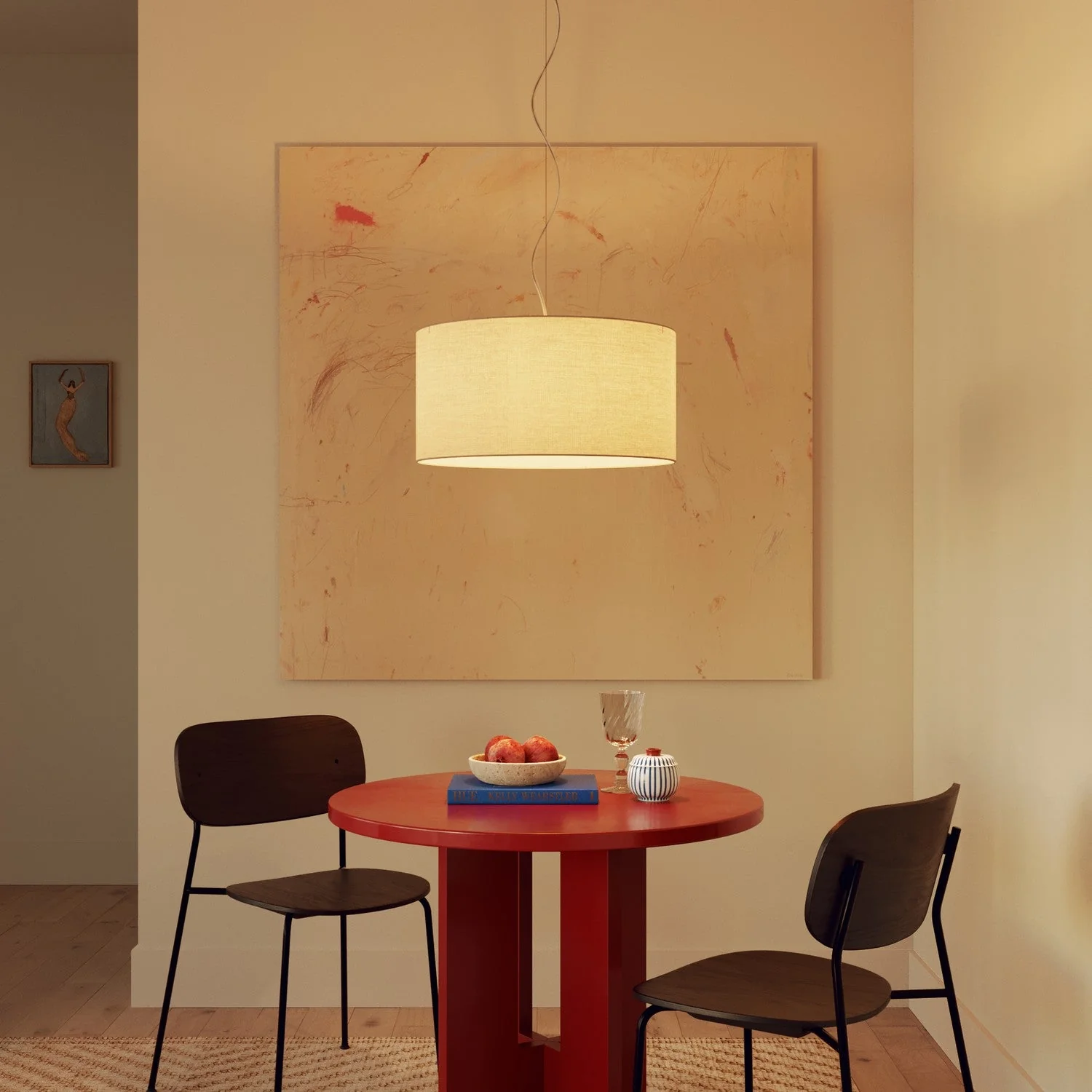 Pendelleuchte mit mittlerem Zylinder-Lampenschirm Arenal Sand – Made in Italy - Image 8