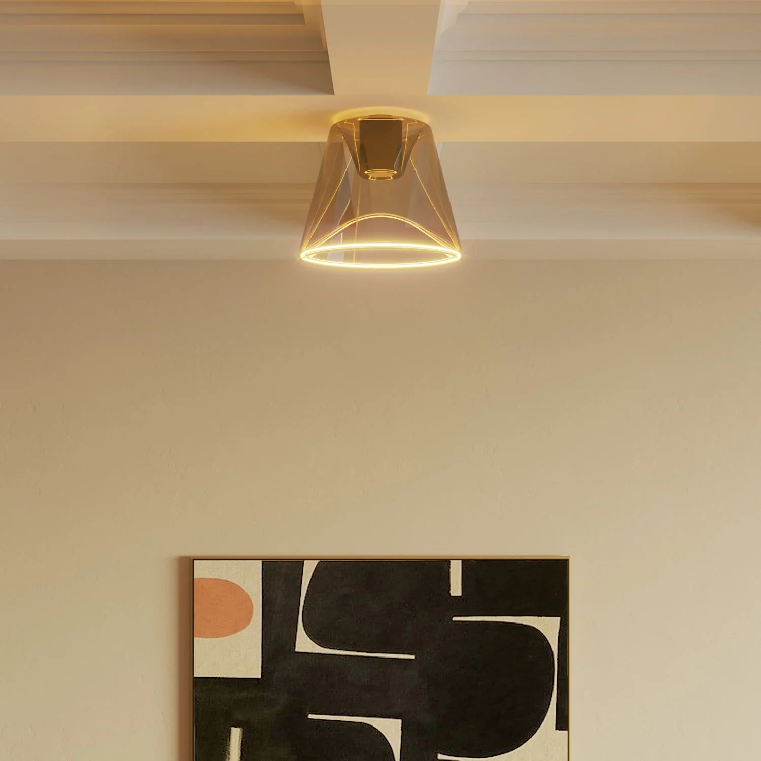 Design-Deckenleuchte mit Glühbirne Ghost in konischer Smoky-Form – Schwarz - Image 2