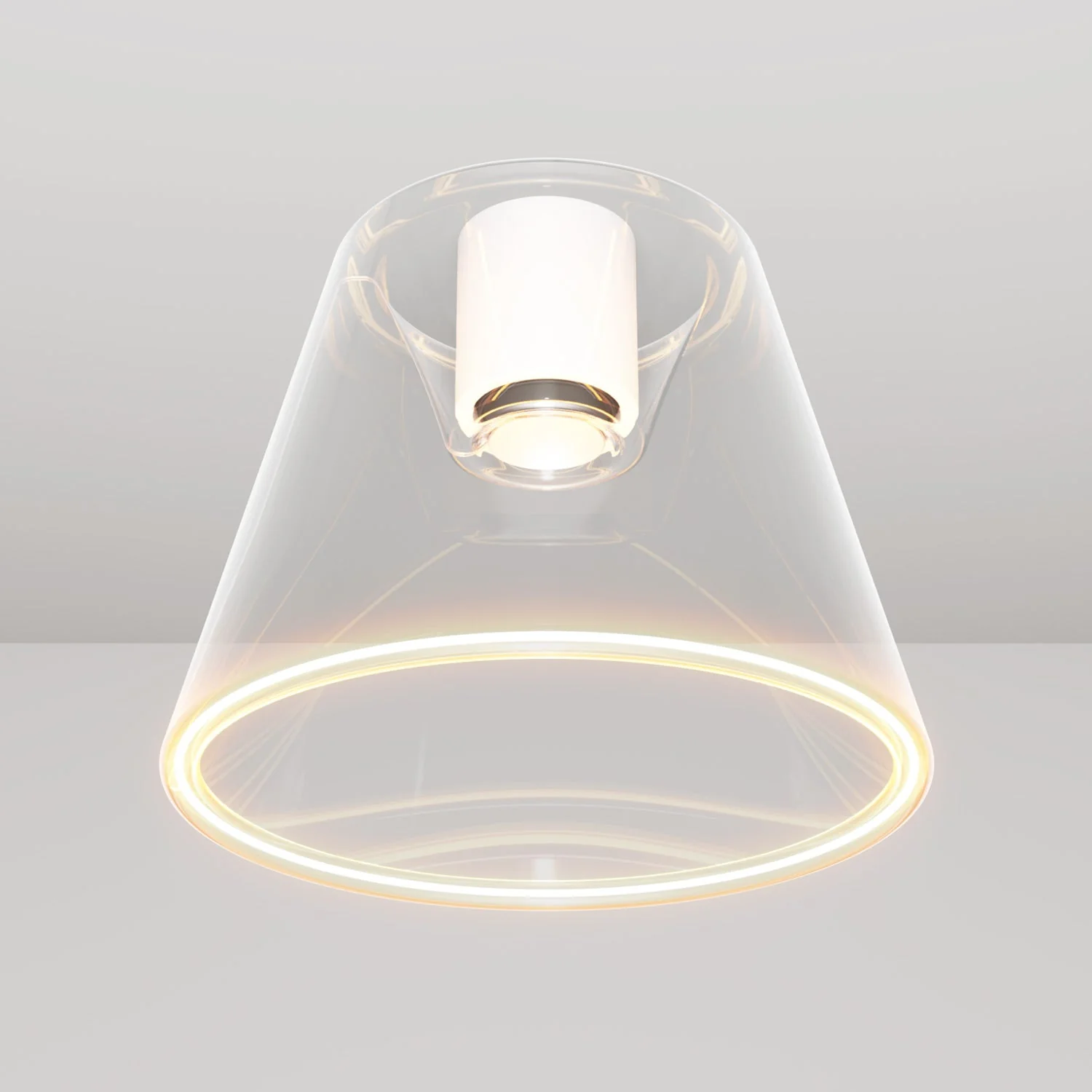 Design-Deckenleuchte mit Ghost-Glühbirne in Kegelform – Weiß