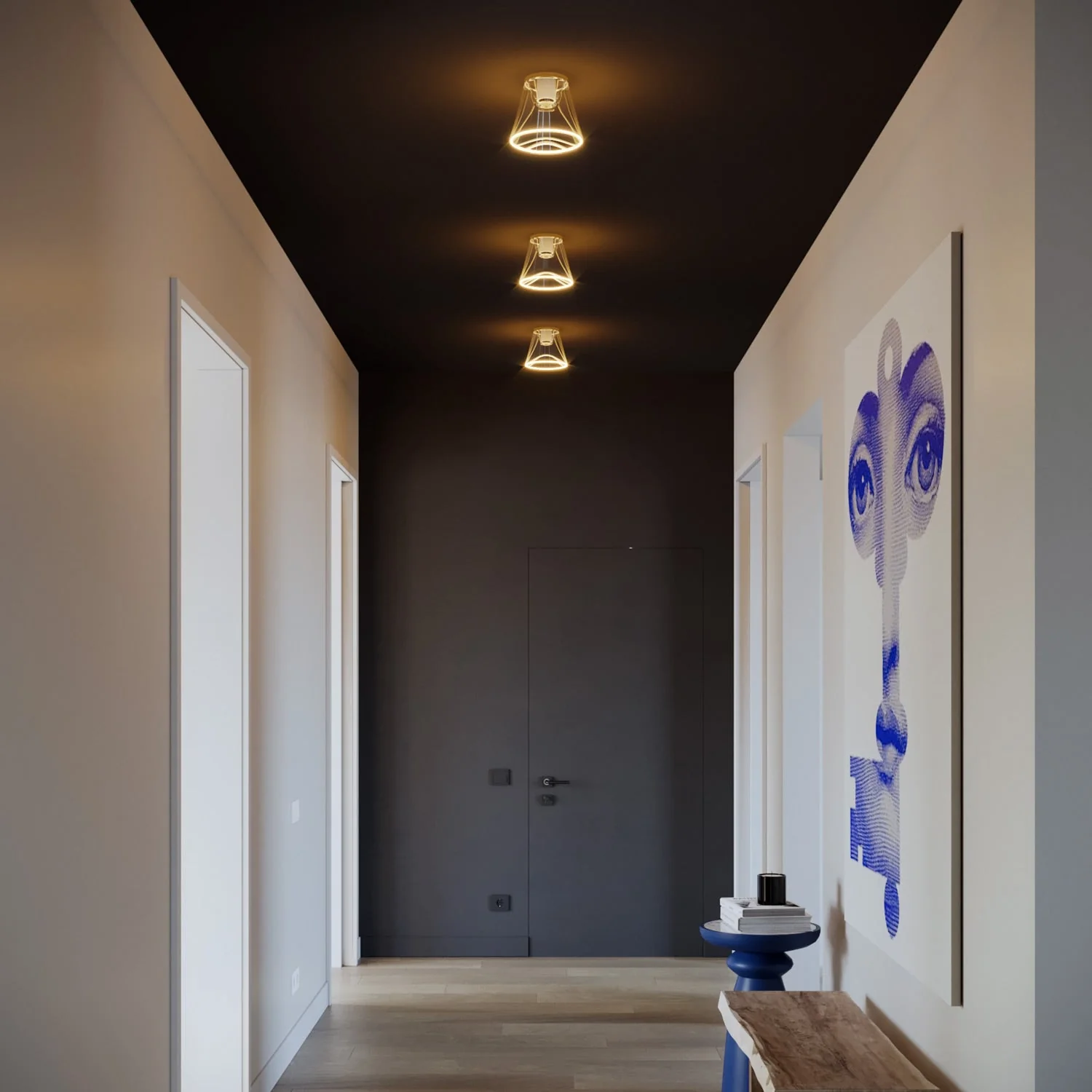 Design-Deckenleuchte mit Ghost-Glühbirne in Kegelform – Weiß - Image 3