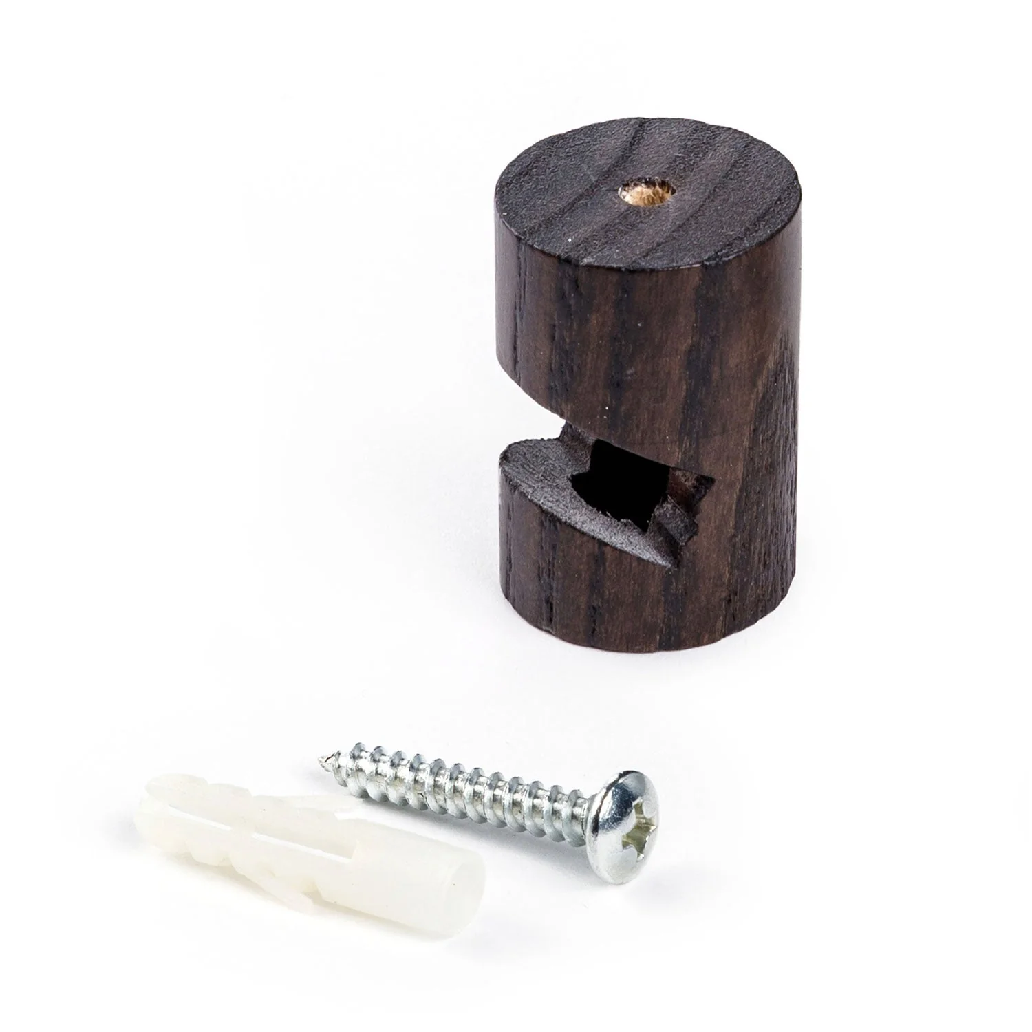 Dezentralisator, V-Haken für Decke oder Wand aus Holz für Textilkabel – Wenge-Effekt - Image 2