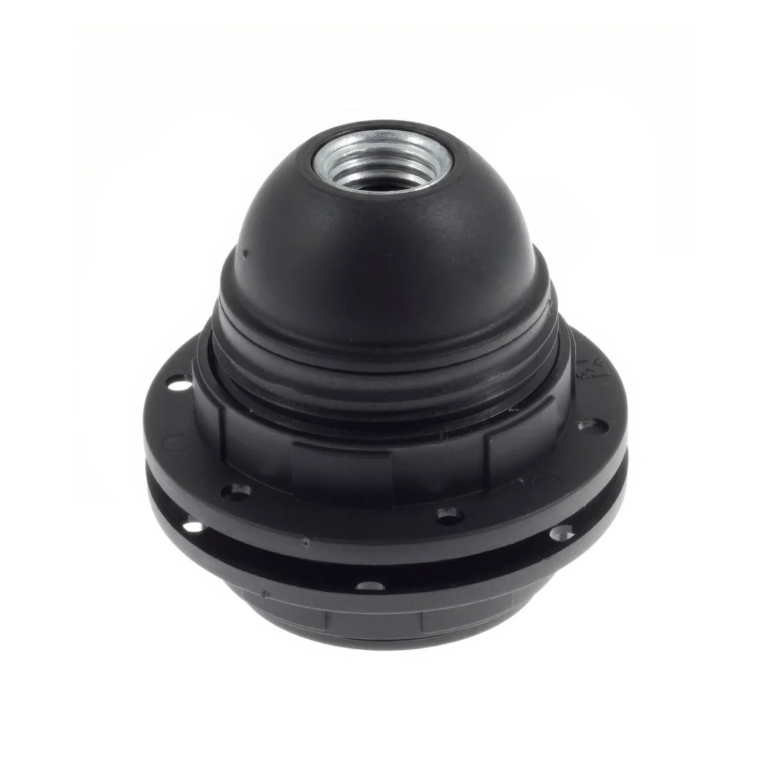 Thermoplast E26-Lampenfassung mit Doppelklemmring – Schwarz - Image 3