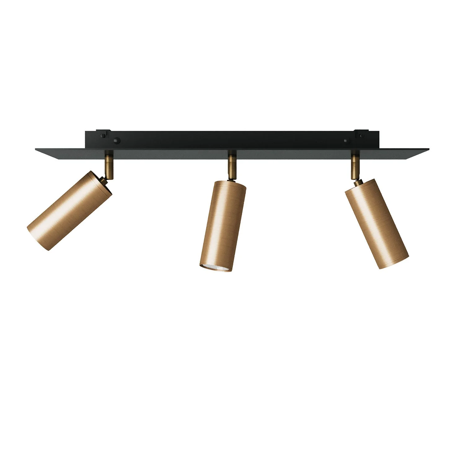 Lampe mit 3 Spots mit Tub-E14-Lampenschirm und rechteckigem XXL Rose-One – Satiniertes Bronze