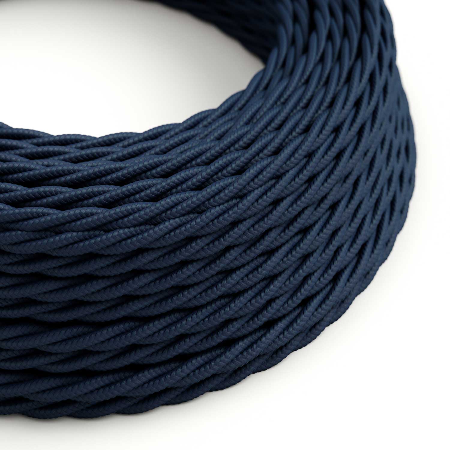 Dunkelblaues, mit Rayon ummanteltes, gedrehtes Elektrokabel - TM20