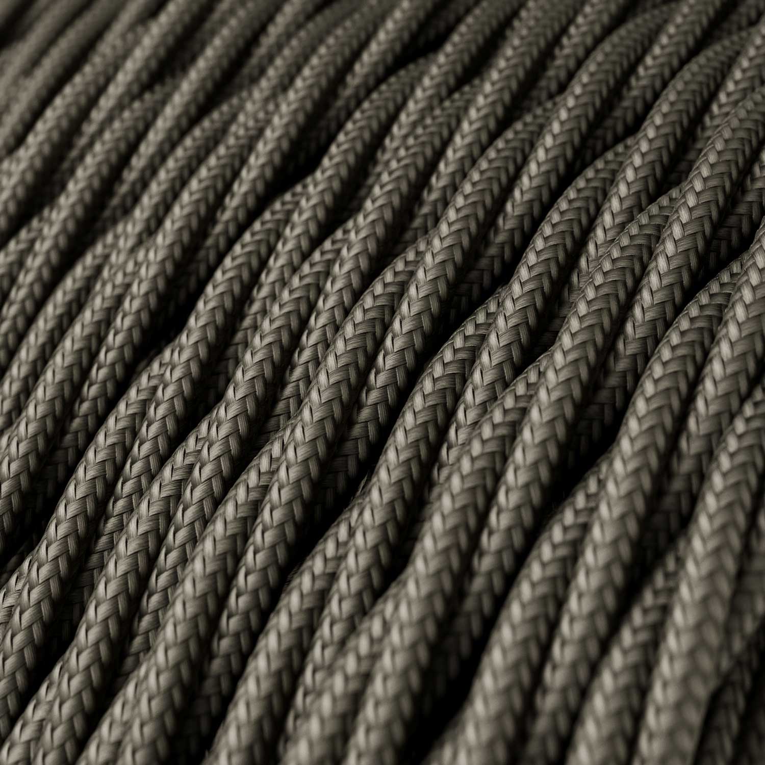 Dunkelgraues, mit Rayon ummanteltes, gedrehtes Elektrokabel – TM26 - Image 2