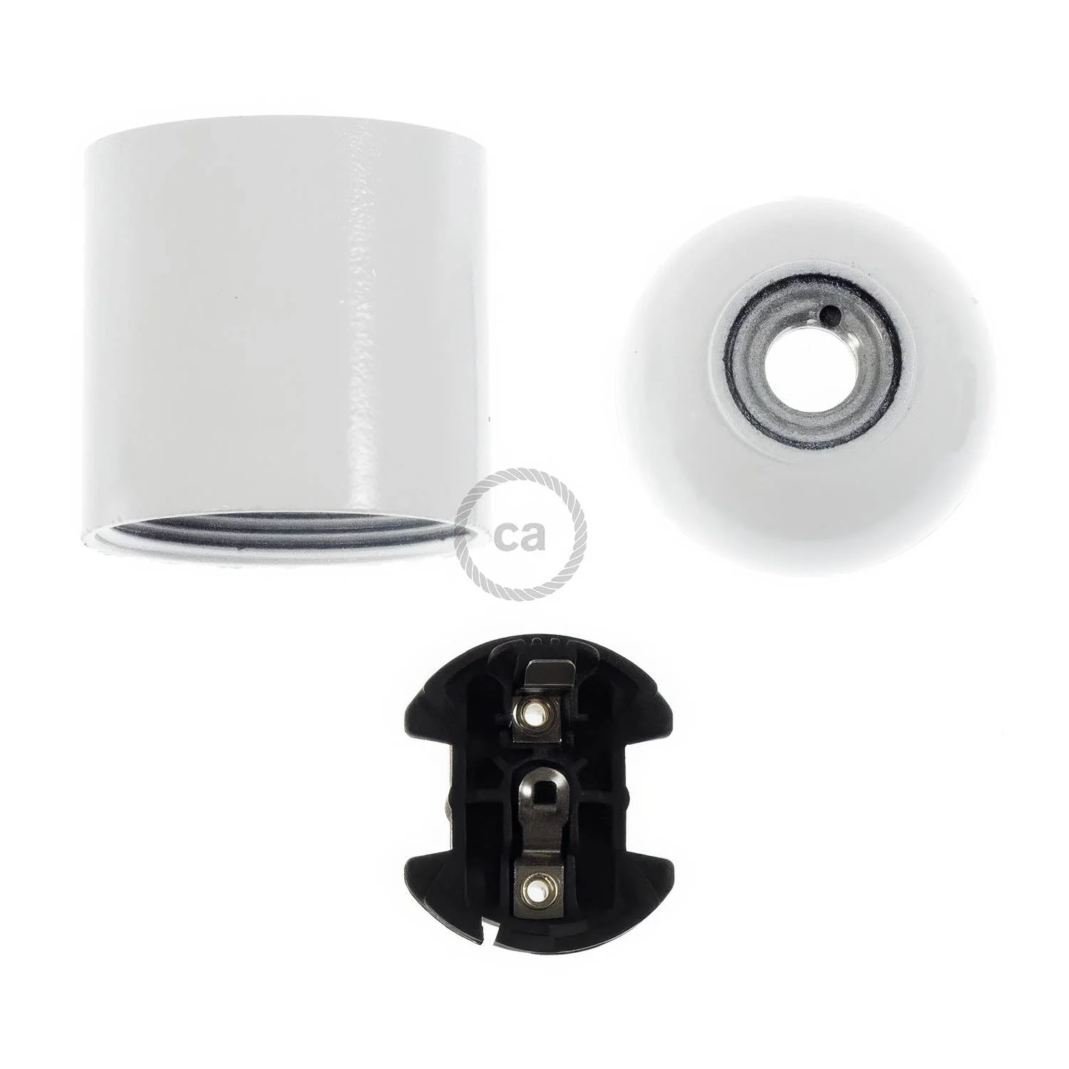 E27-Fassungs-Kit aus Bakelit – Weiß - Image 2