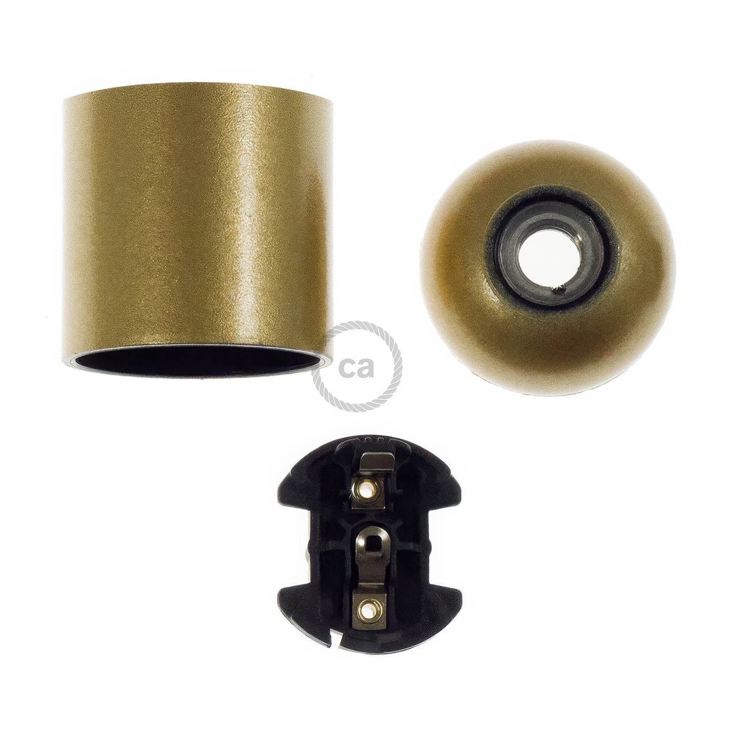 Kit Lampenfassungen E27 aus Bakelit – Gold - Image 2