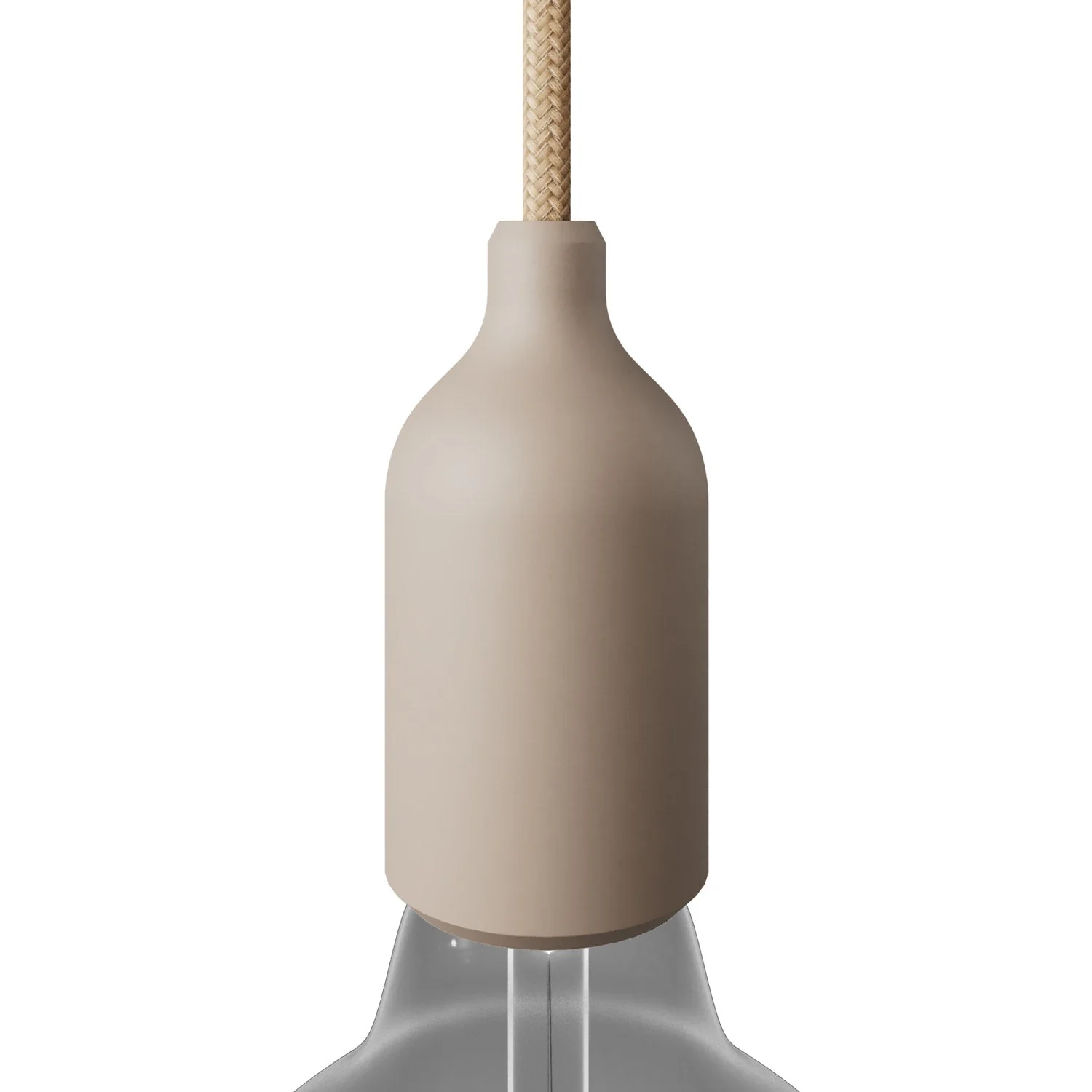 E27-Fassungsset aus Silikon mit versteckter Zugentlastung – Desert Brown