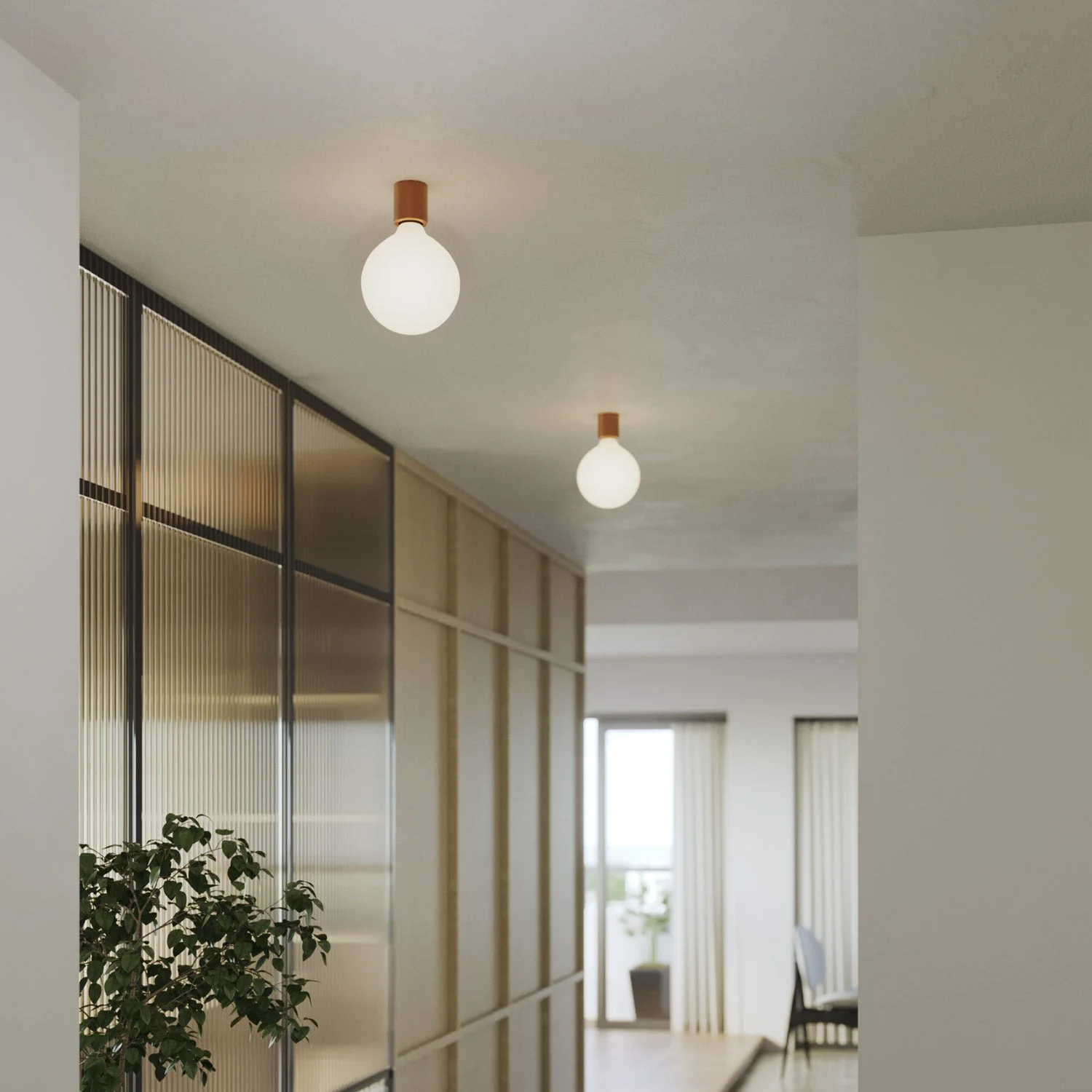 E27 Lampenfassung aus Metall für Wand oder Decke – Satin-Kupfer - Image 3