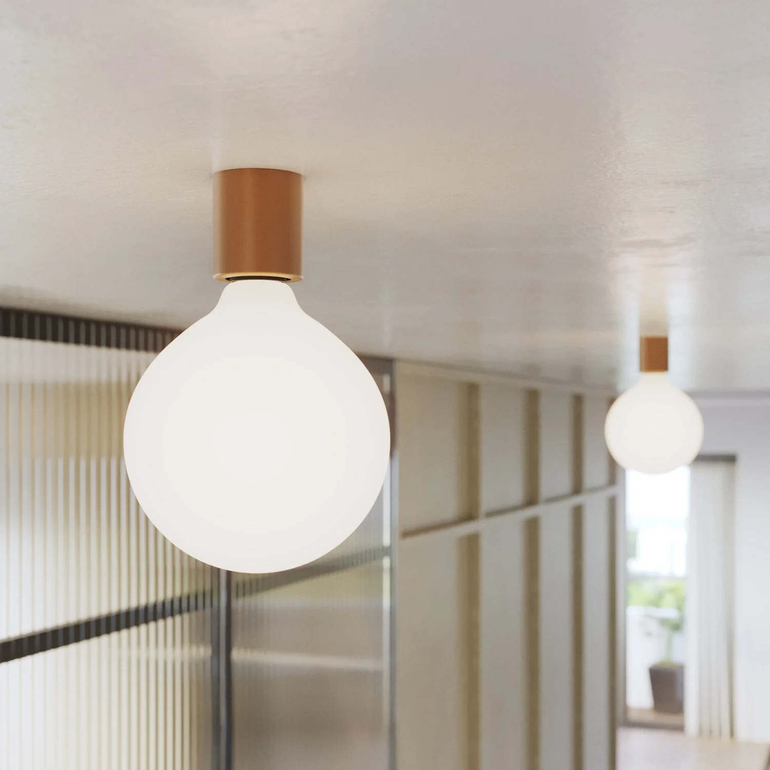 E27 Lampenfassung aus Metall für Wand oder Decke – Satin-Kupfer - Image 4