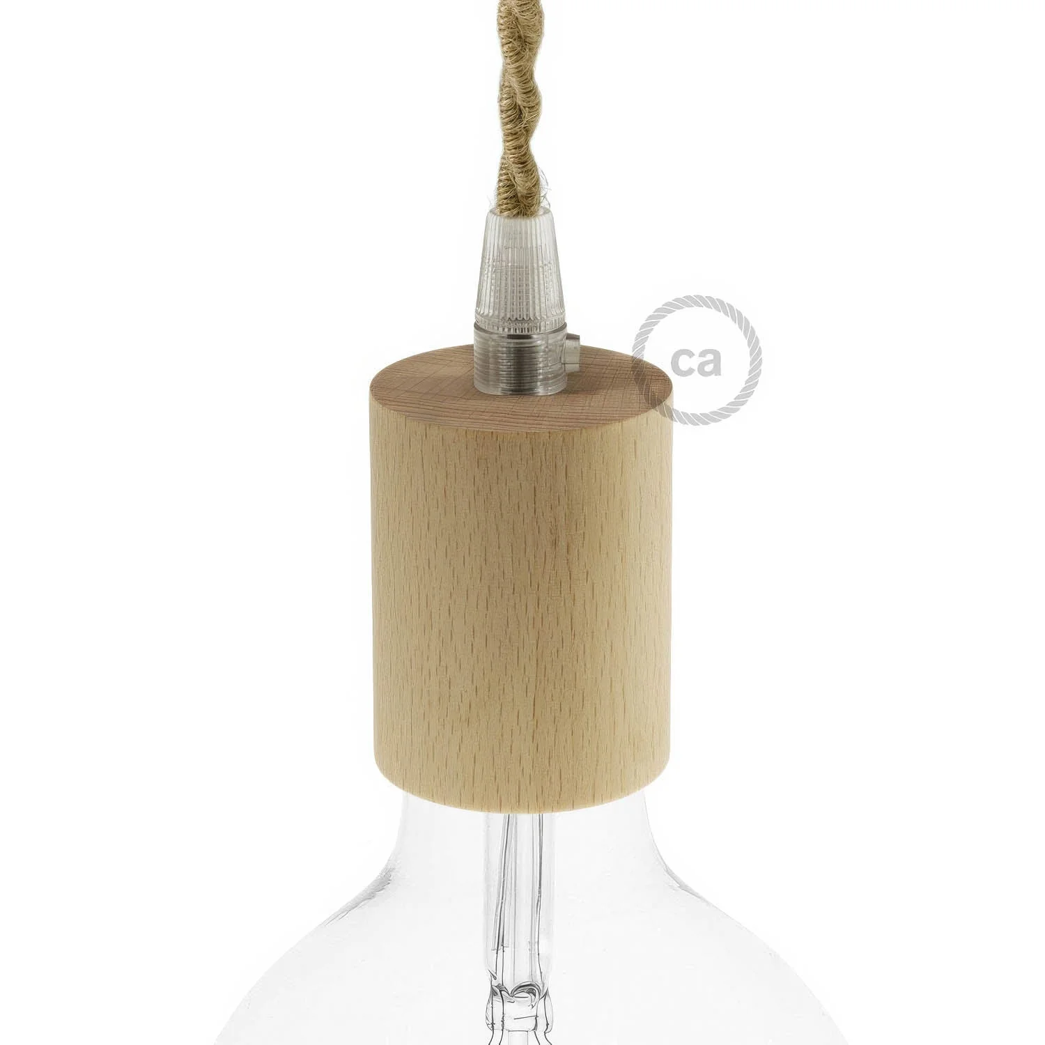 Kit Lampenfassungen E27 aus Holz – Neutral