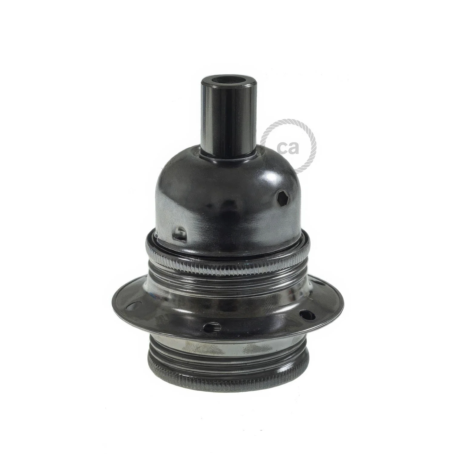 E27-Lampenfassungskit aus Metall mit Doppelring für Lampenschirm – Perlenschwarz - Image 6