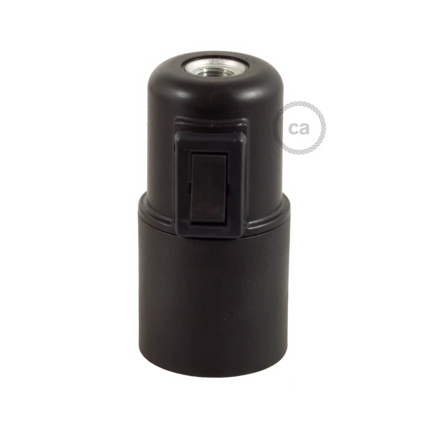 Kit Lampenfassungen E27 aus Thermoplast mit Schalter - Schwarz