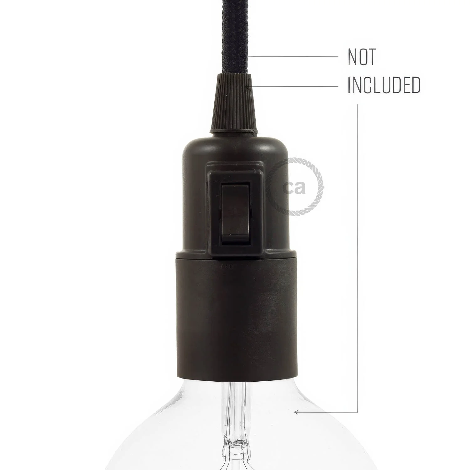 Kit Lampenfassungen E27 aus Thermoplast mit Schalter - Schwarz - Image 3