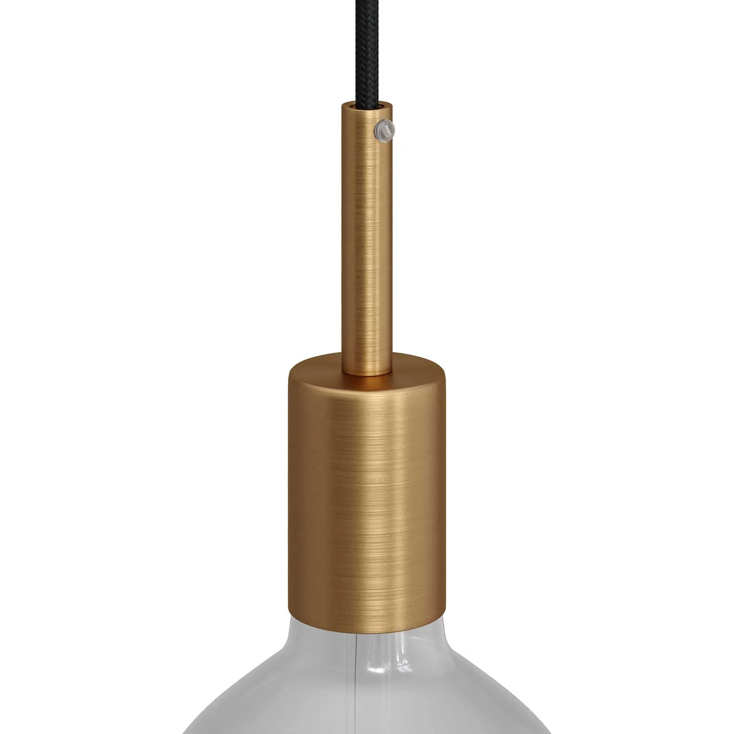 Kit Zylinder-Lampenfassung E27 aus Metall mit 7 cm Zugentlastung – Satiniertes Bronze