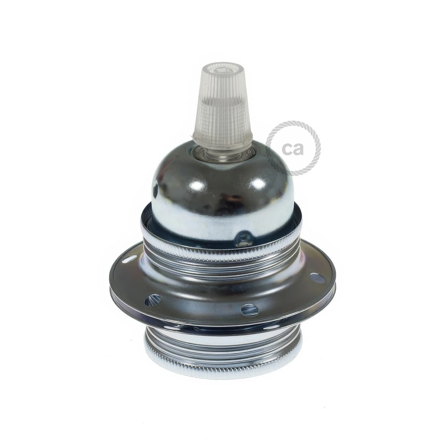 E27-Lampenfassungs-Set aus Metall mit Doppelring für Lampenschirm – Silber - Image 3