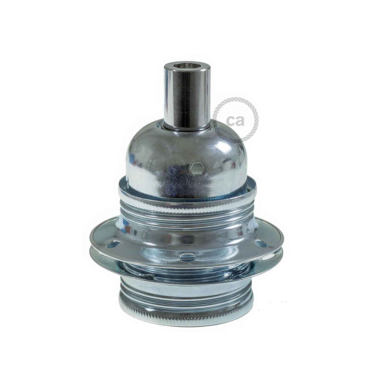 E27-Lampenfassungs-Set aus Metall mit Doppelring für Lampenschirm – Silber - Image 6
