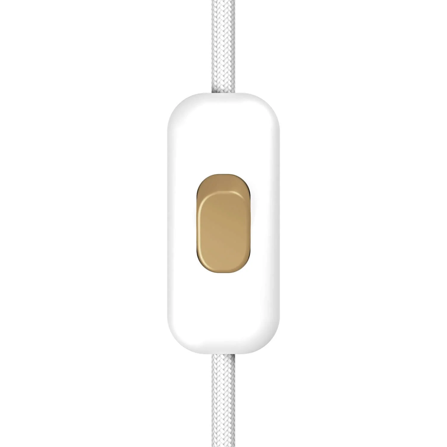 Einpoliger Creative Switch Kabelunterbrecher Weiß mit Bronze-Taste