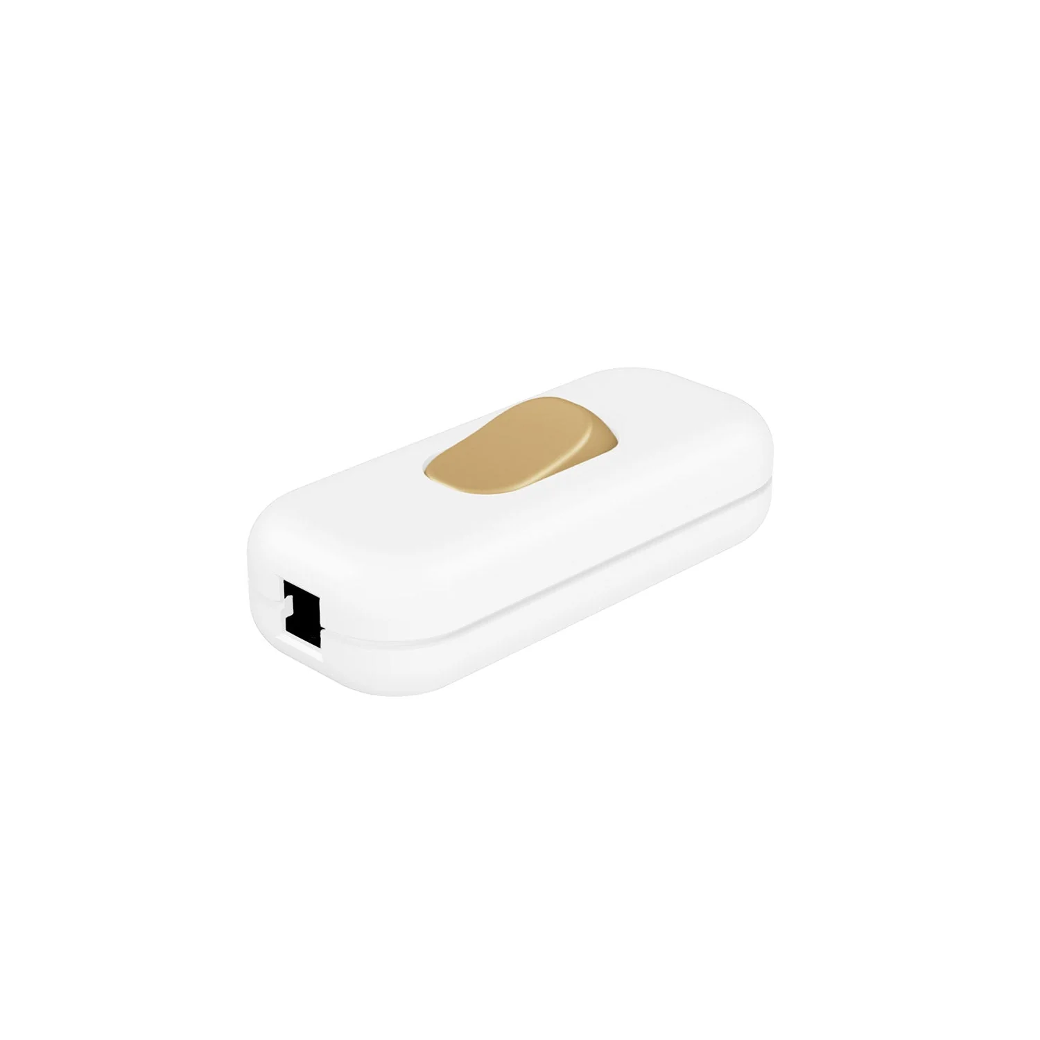 Einpoliger Creative Switch Kabelunterbrecher Weiß mit Bronze-Taste - Image 2