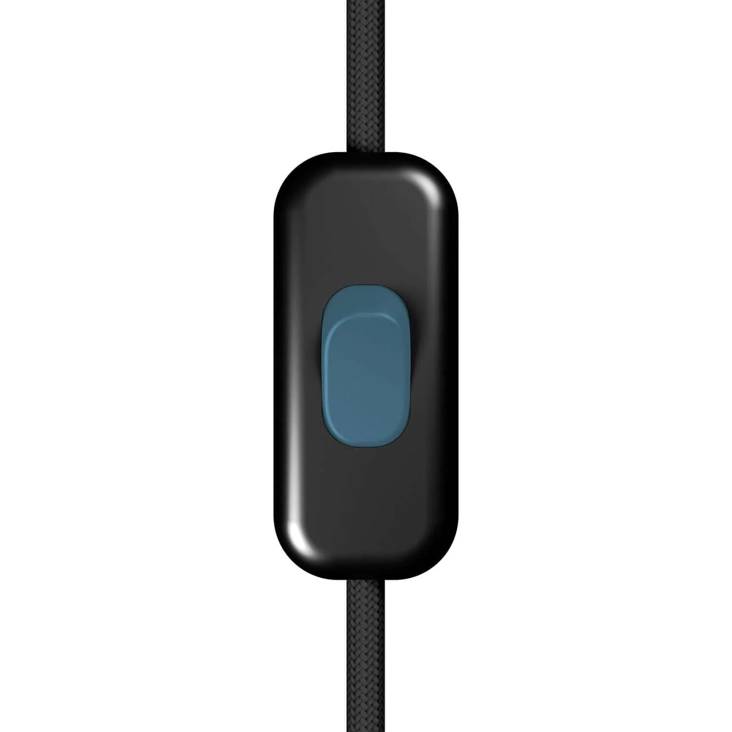 Unipolarer Creativ Switch-Unterbrecherschalter Schwarz mit Petrol-Knopf