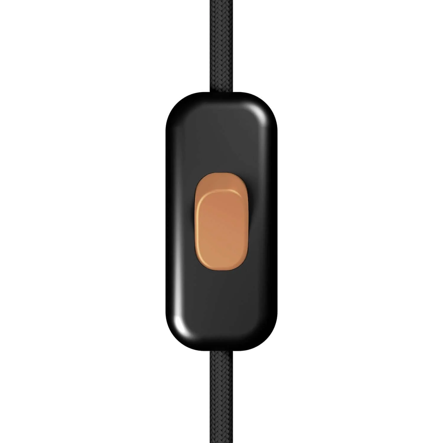 Einpoliger Creative Switch Leitungsunterbrecher – Schwarz mit Kupfer-Taster