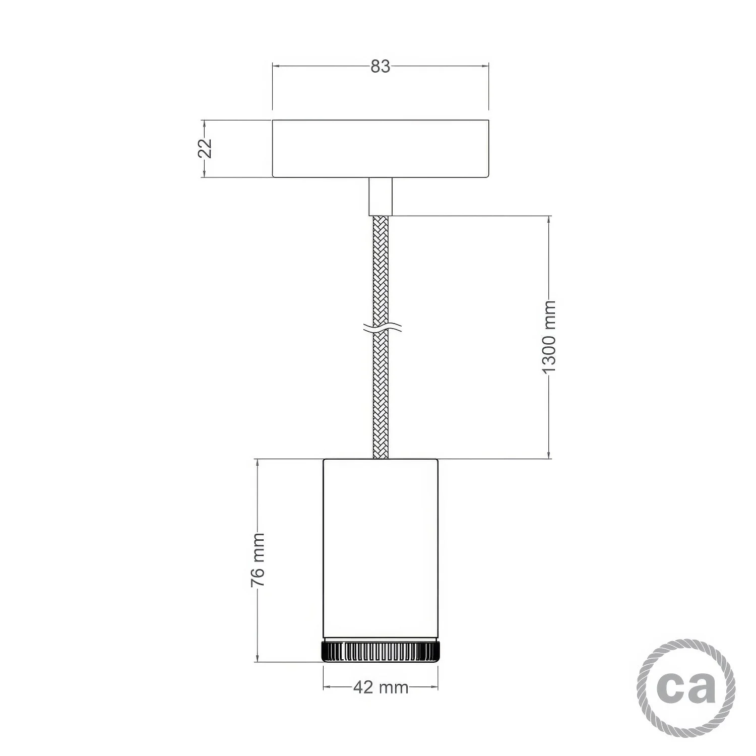 Pendelleuchte mit Einzelscheinwerfer Mini Spotlight GU1d0 – Kupfer satiniert - Image 5