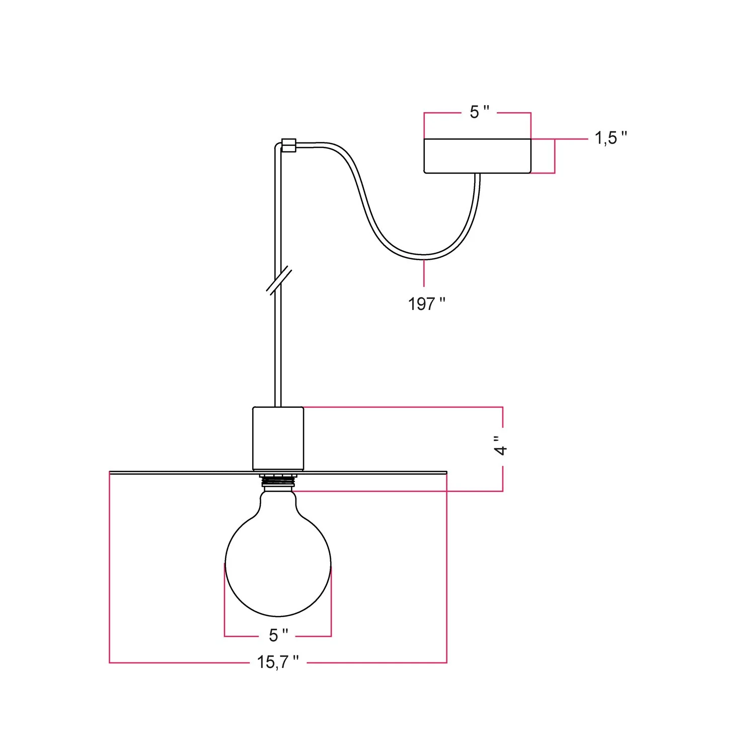 EIVA ELEGANT Pendelleuchte mit Textilkabel, Ellepì-Lampenschirm, Baldachin und Fassung für Feuchträume - Weiß - Image 4