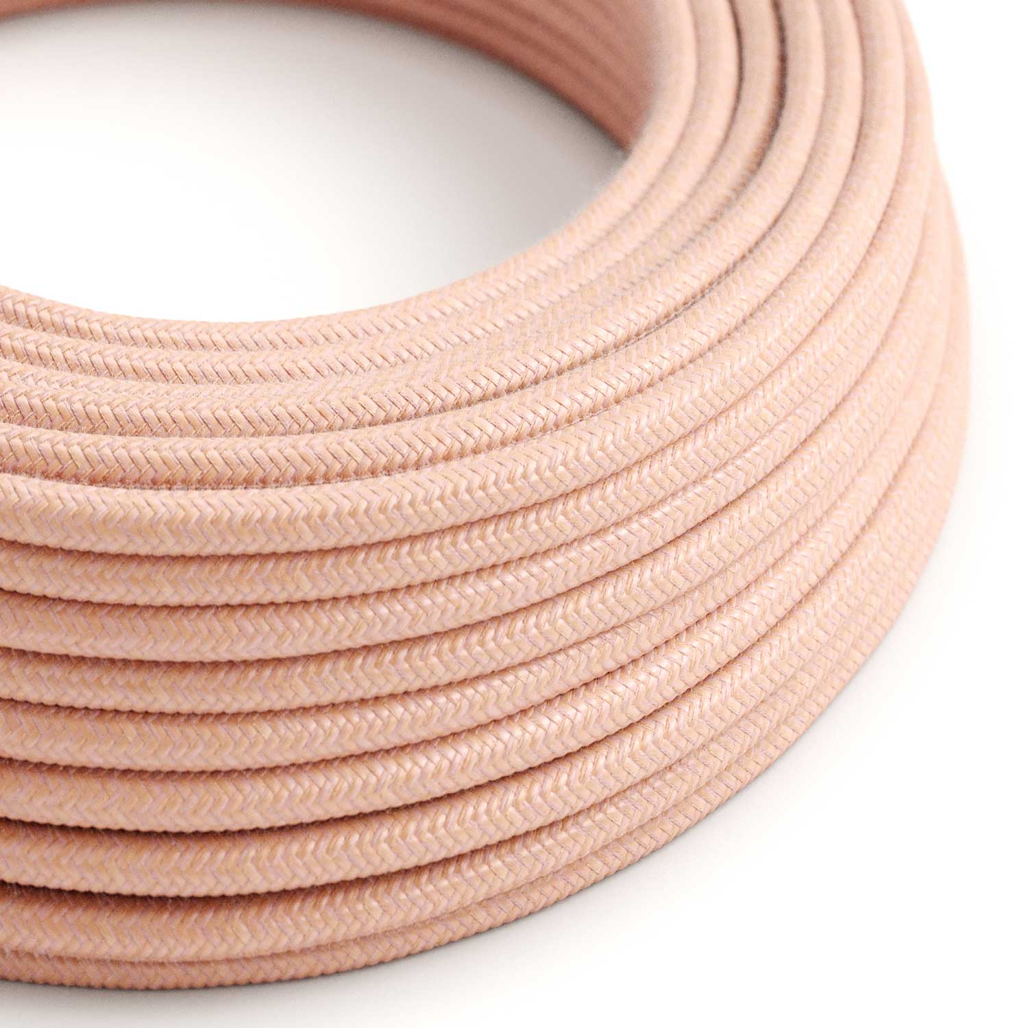 Elektrisches Kabel mit Baumwollummantelung Lachsrosa – Das Original von Creative Cables, perfekt für einzigartige Lichtdekorationen – RX13