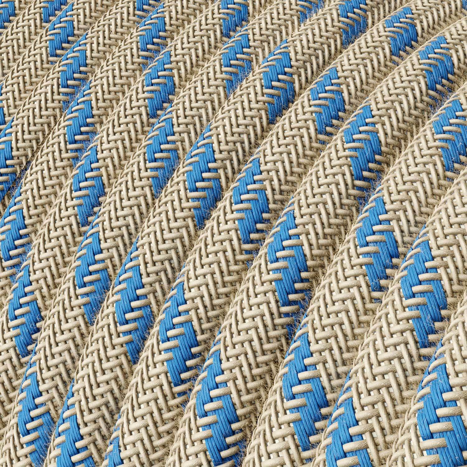 Textilkabel in Blau Steward und Beige-Streifen – Das Original Creative Cables, für DIY-Lampen – RD55 - Image 2