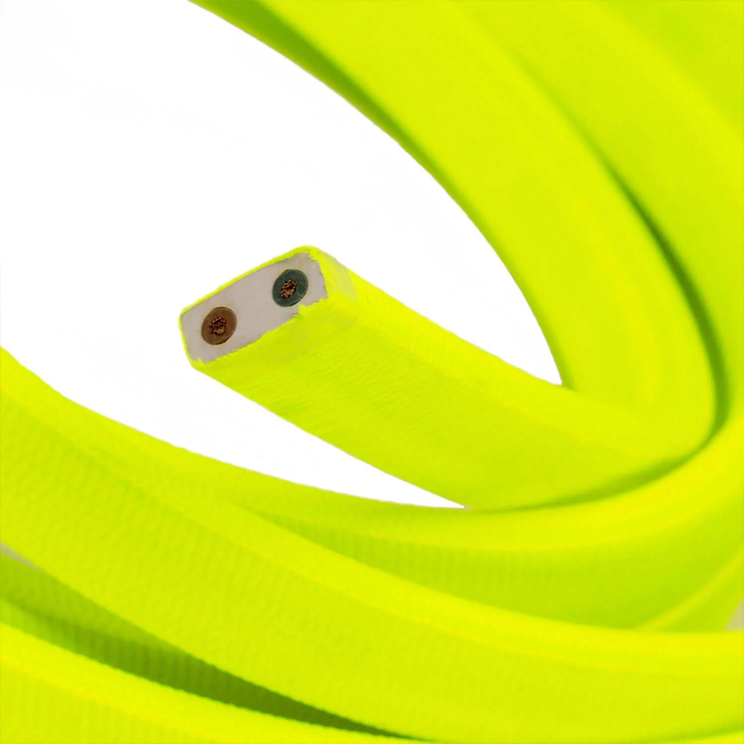 Stoffummanteltes Elektrokabel für Lichterketten Neon-Gelb CF10 - Image 2
