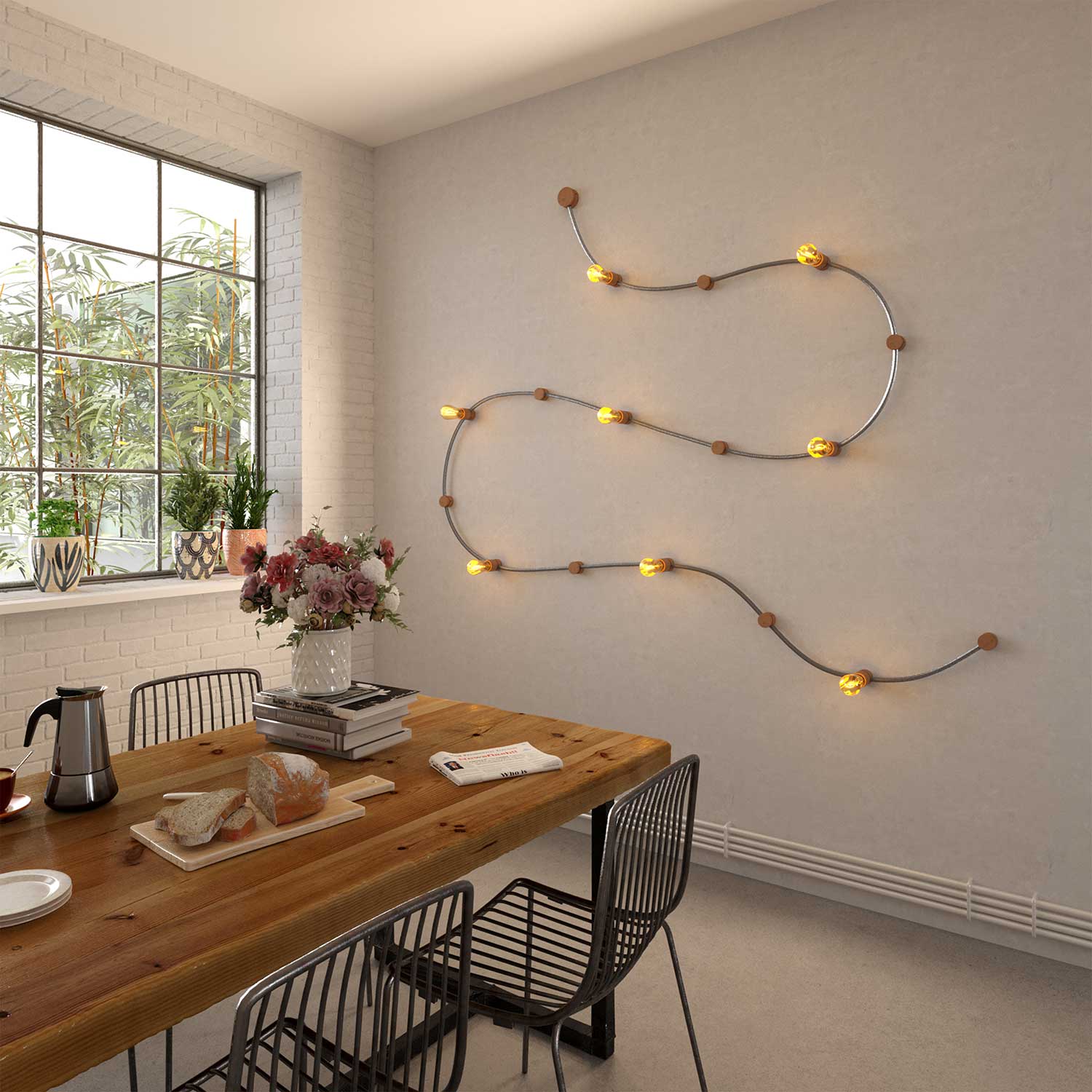 Stoffummanteltes Elektrokabel für Lichterketten Neon-Gelb CF10 - Image 3