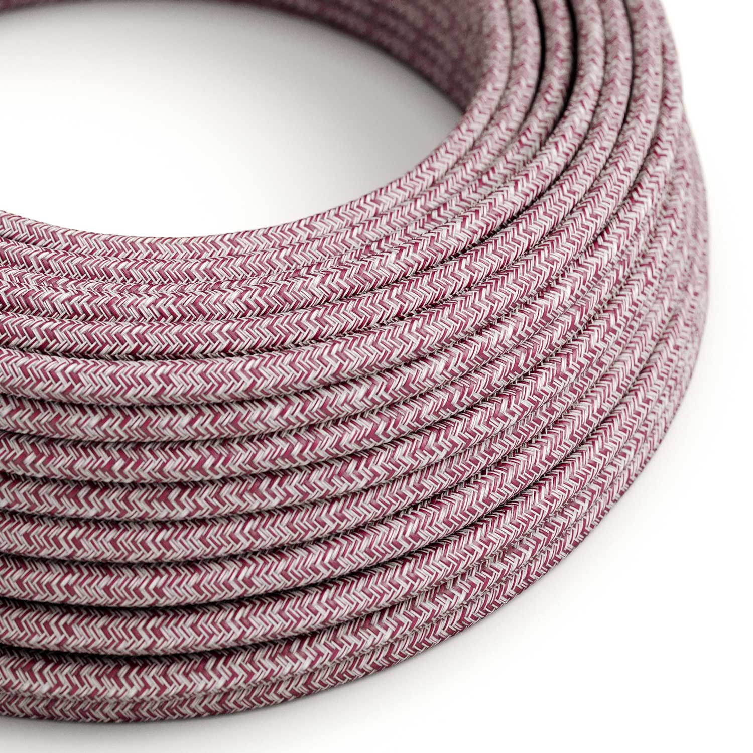 Glitzerndes Tweed-Burgund-Stoffkabel – Das Original Creative Cables, für sichtbare Installationen und Leuchten – RS83