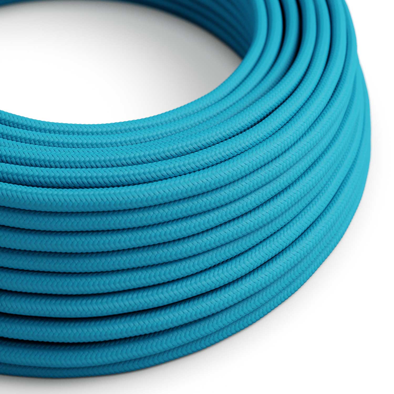 Glänzendes Stoffkabel in Cyan-Blau – Das Original Creative Cables, für DIY-Lampen – RM11