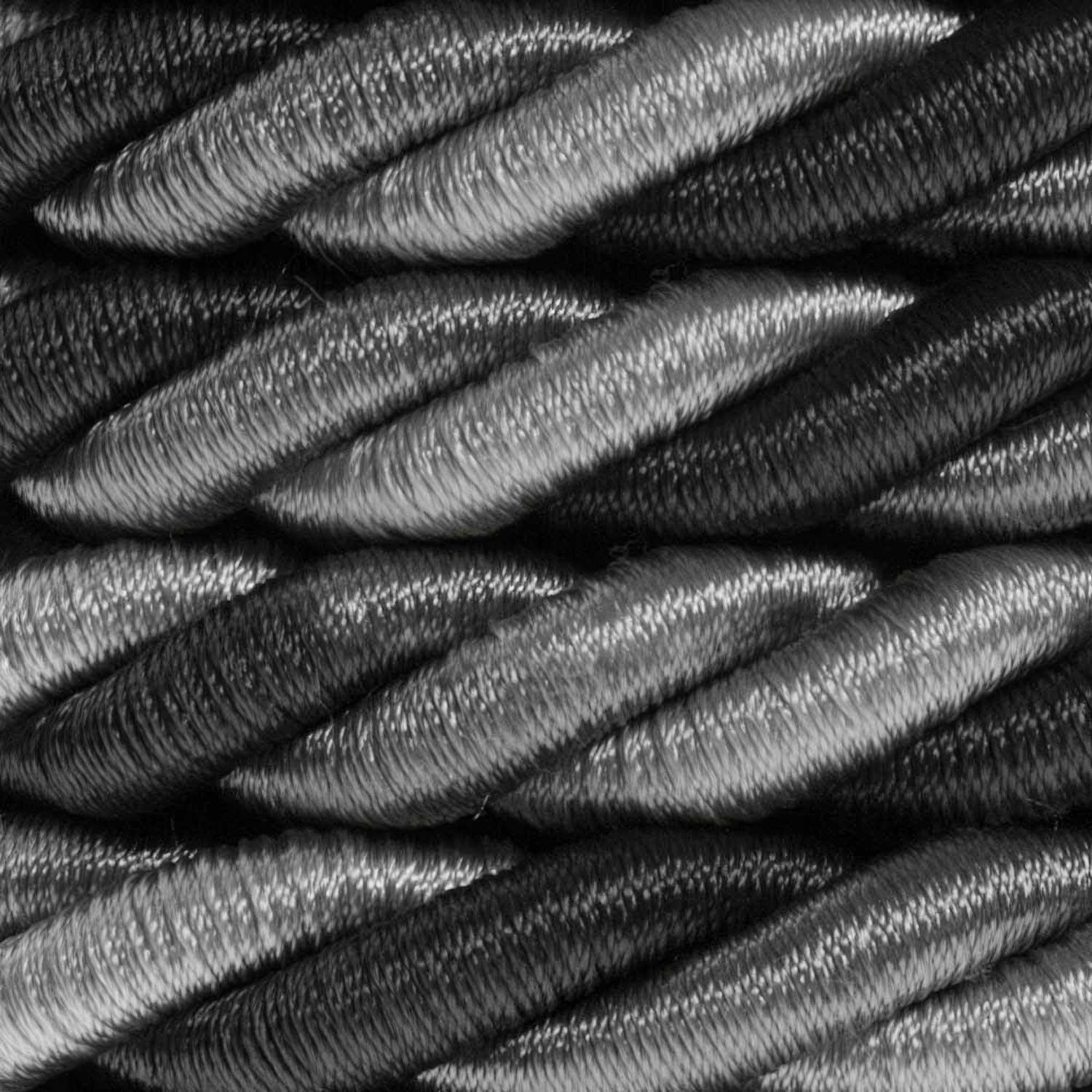 3x0,75-Elektrokordel mit glänzendem Orleans-Stoffüberzug