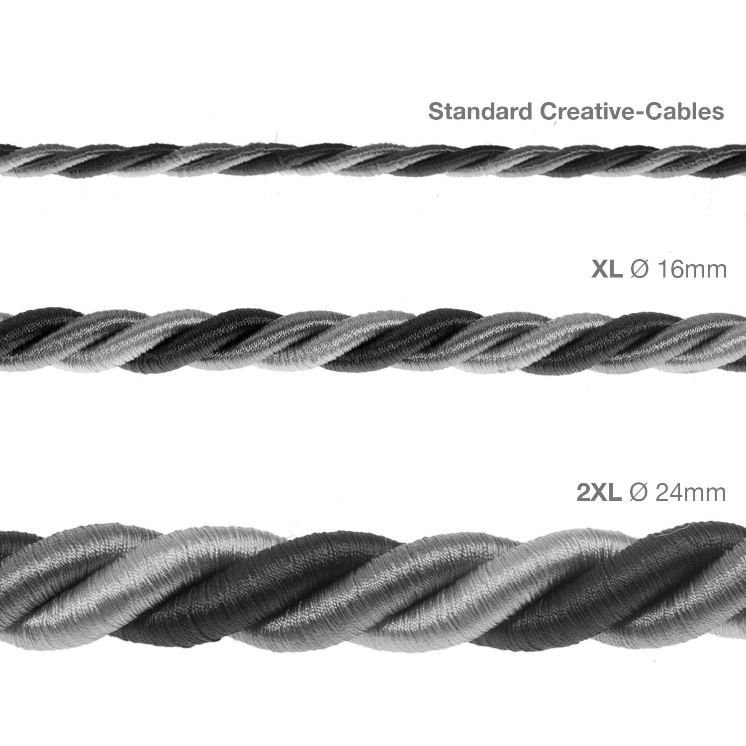3x0,75-Elektrokordel mit glänzendem Orleans-Stoffüberzug - Image 4