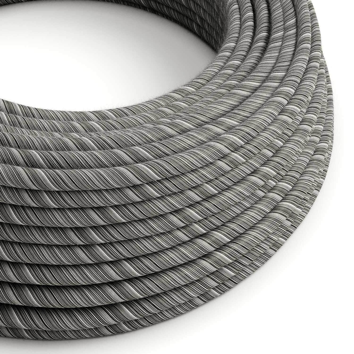 Stromkabel aus Baumwolle Schwarz Mélange Vertigo – Das Original von Creative Cables, die beste Wahl für moderne Lampen – ERC37