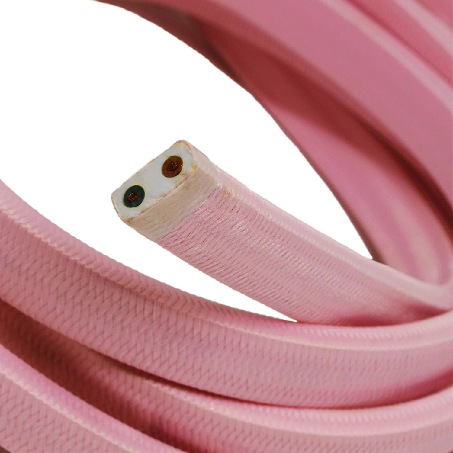 Elektrisches Kabel Farbkordel für individuelle Lichterketten, überzogen mit Rayonstoff Babyrosa - CM16 - Image 2