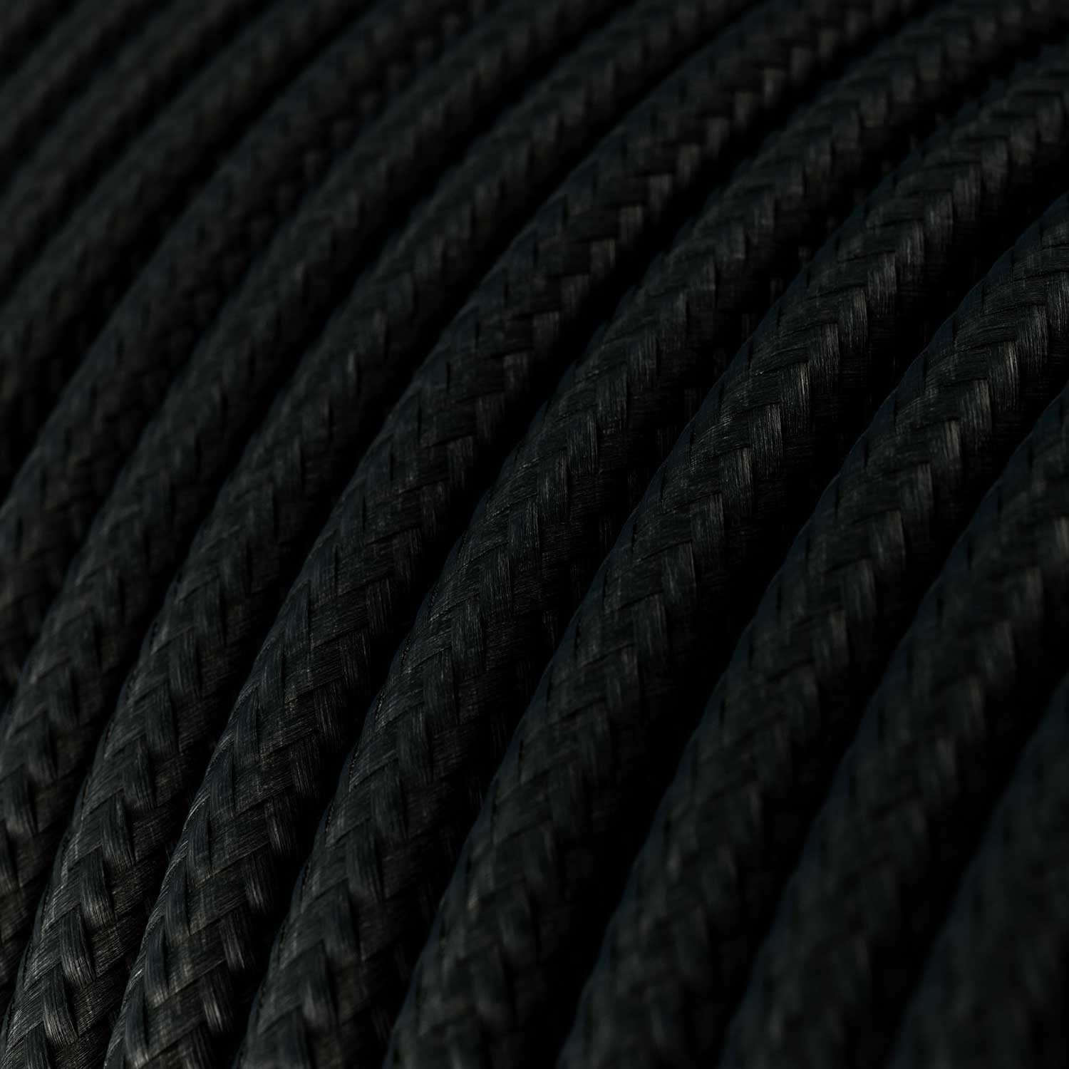 Ultra Soft Stromkabel aus Silikon, mit glänzendem Kohleschwarz-Gewebe ummantelt – RM04 rund 2x0,75 mm - Image 2