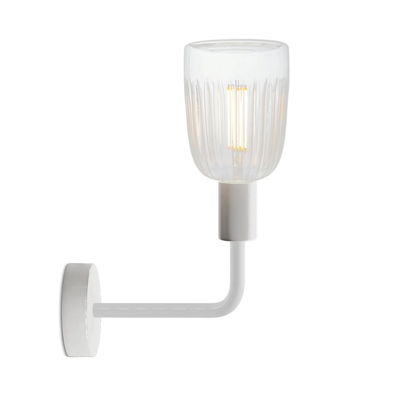 Fermaluce Elle Lampe aus Metall mit Crystal-Glühbirne – Mattweiß